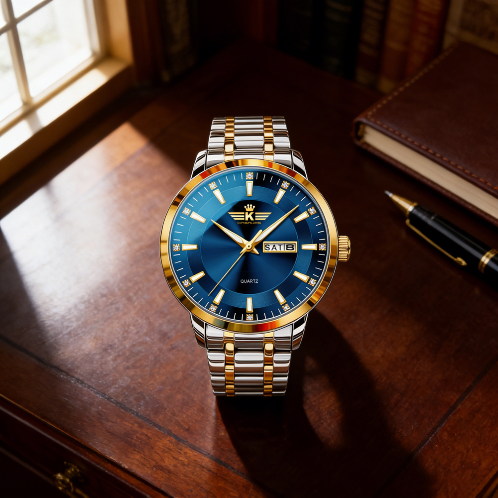 Men's Automatic Dual Calendar Watch Waterproof Luminous