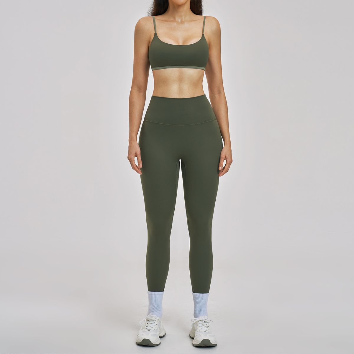 Yeni Amazon Çıplak Hisli Yoga Seti İnce Askılı Güzel Sırt Spor Seti Rahat Koşu Fitness Seti 6116
