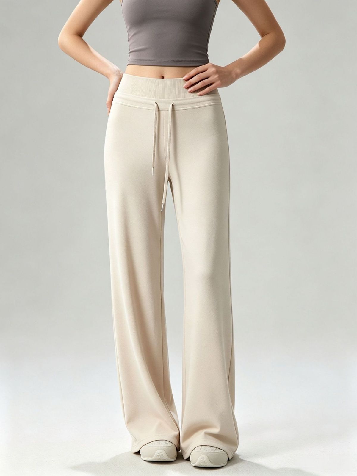 Yoga-Hose mit weitem Bein, hoher Taille, Pilates-Training