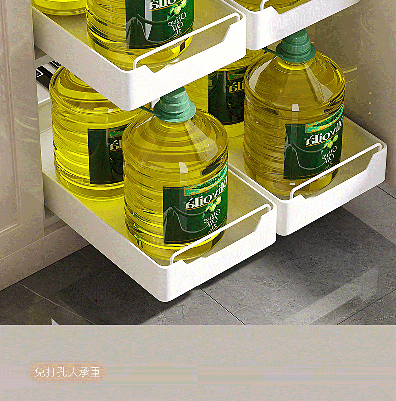Pull-out kitchen storage rack, under-sink sliding basket