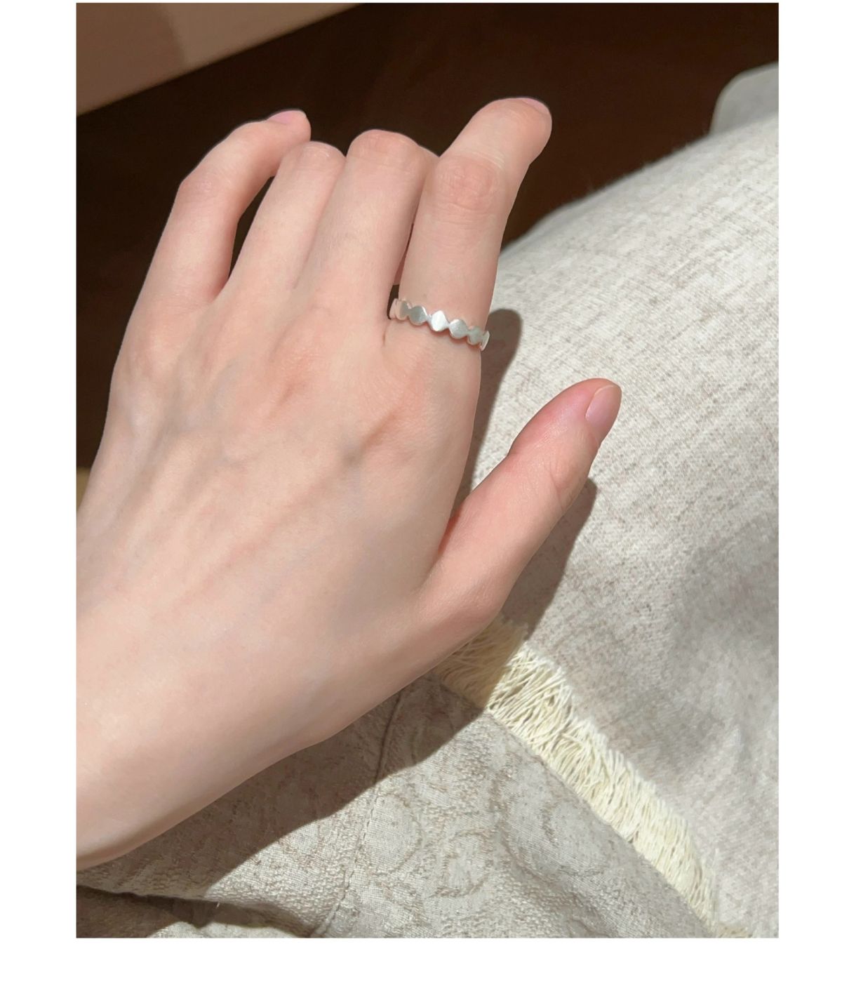 S925 Sterling Silver Lace Pattern Open Ring Women