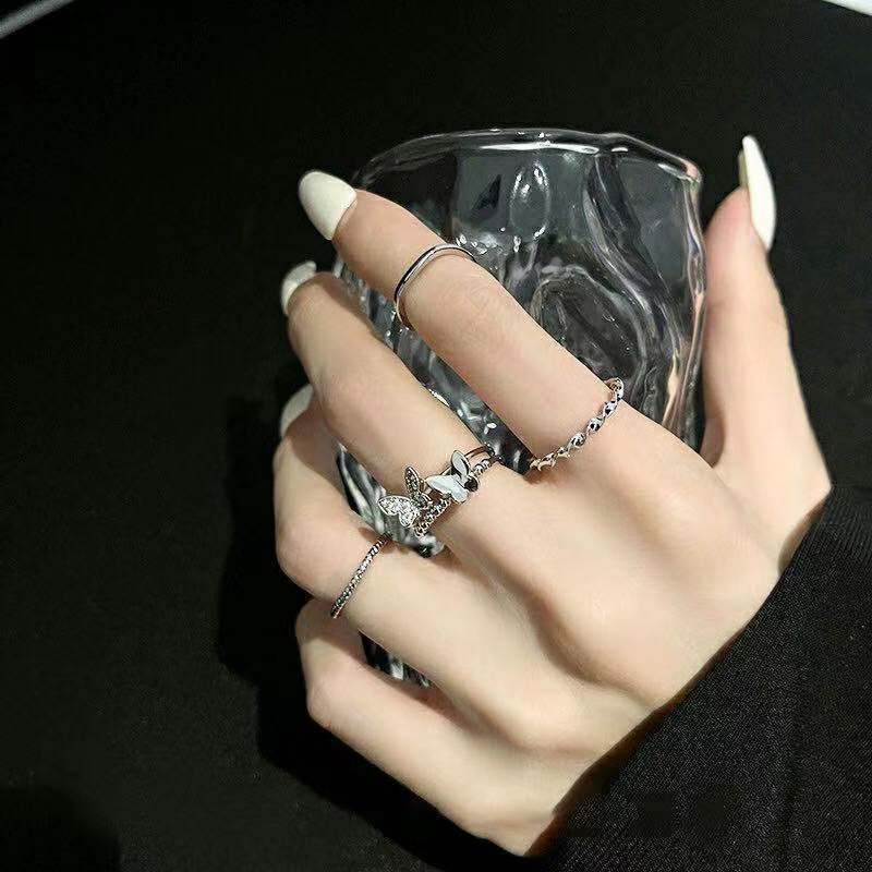 Schmetterlings-Ringset 4-teilig Damen