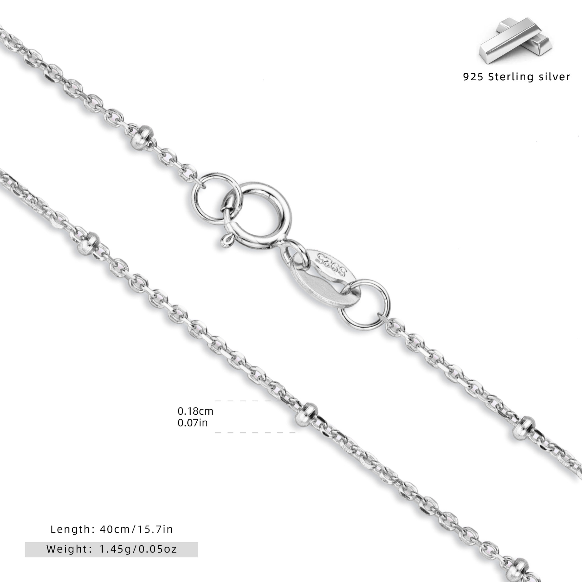 S925 sterling silver necklace, clavicle chain, DIY base