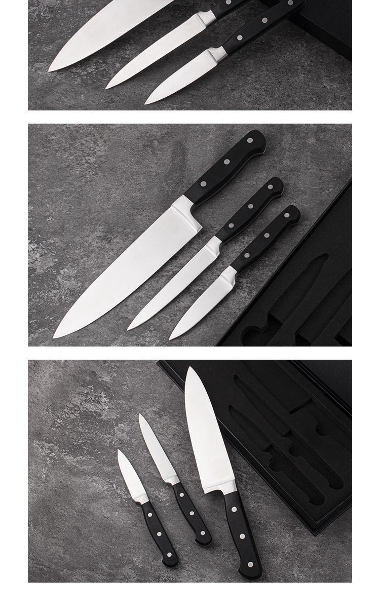 Edelstahl-Küchenmesser 3-teiliges Set ABS-Griff