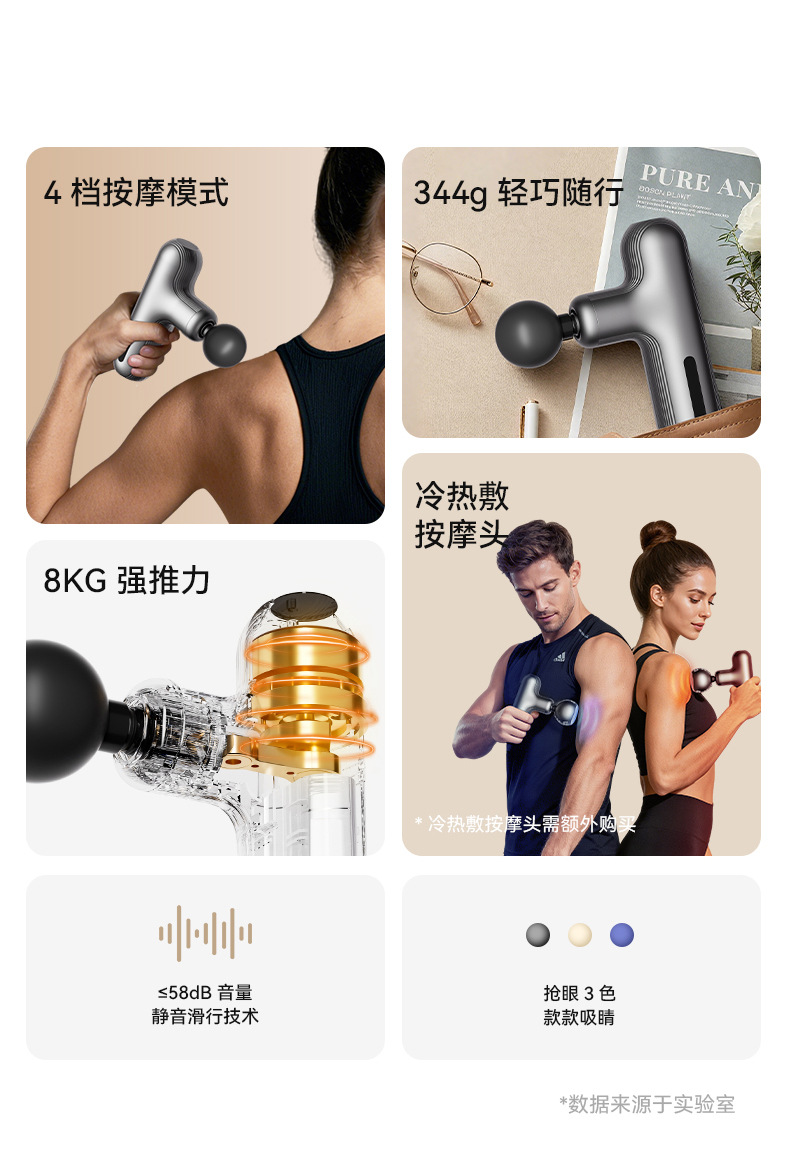Mini fasya silahı, taşınabilir, kas gevşetme, masaj cihazı, fitness