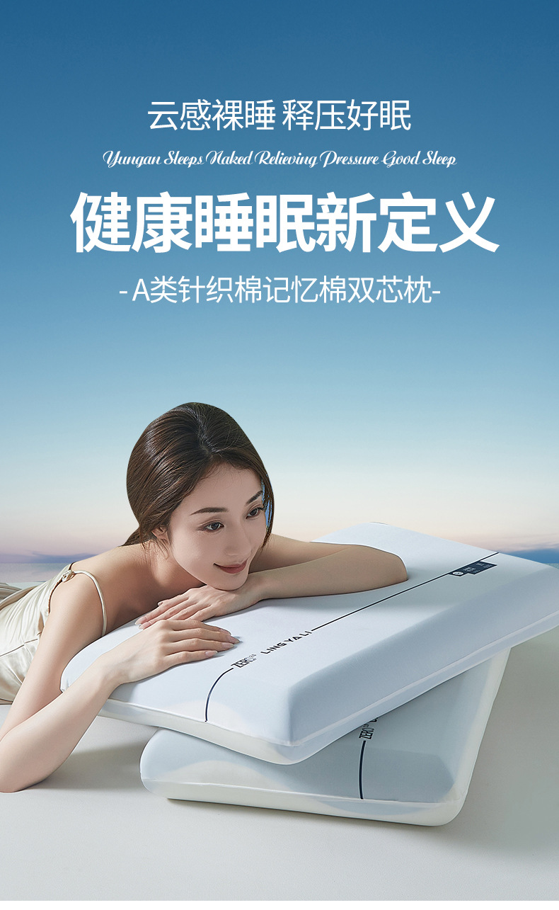 Fünf-Sterne-Hotel Memory Foam Doppelkern Schlafkissen