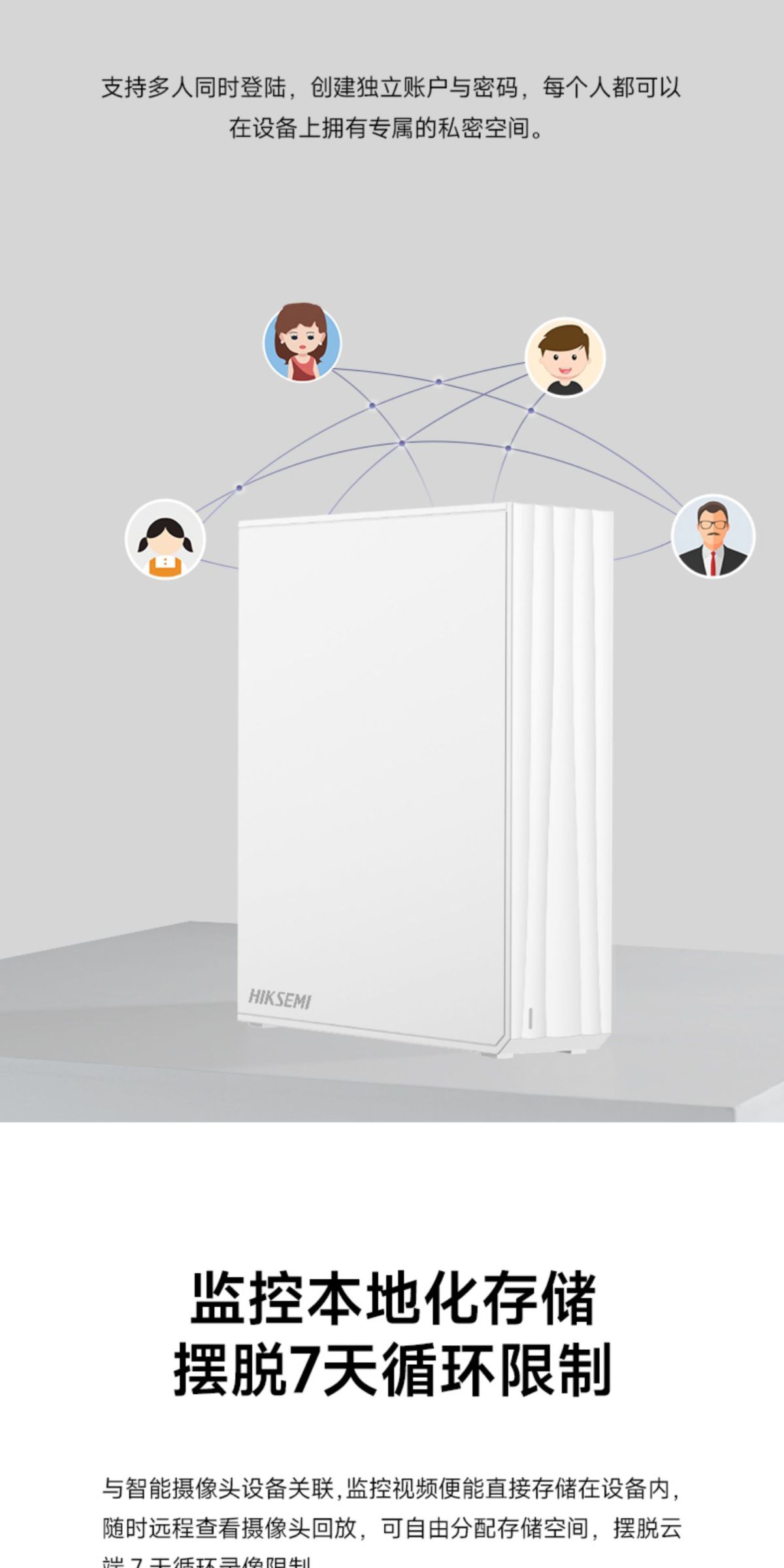 Hikvision HS-AFS-E1 NAS-Netzwerkspeicher, Kamera- und Cloud-Backup