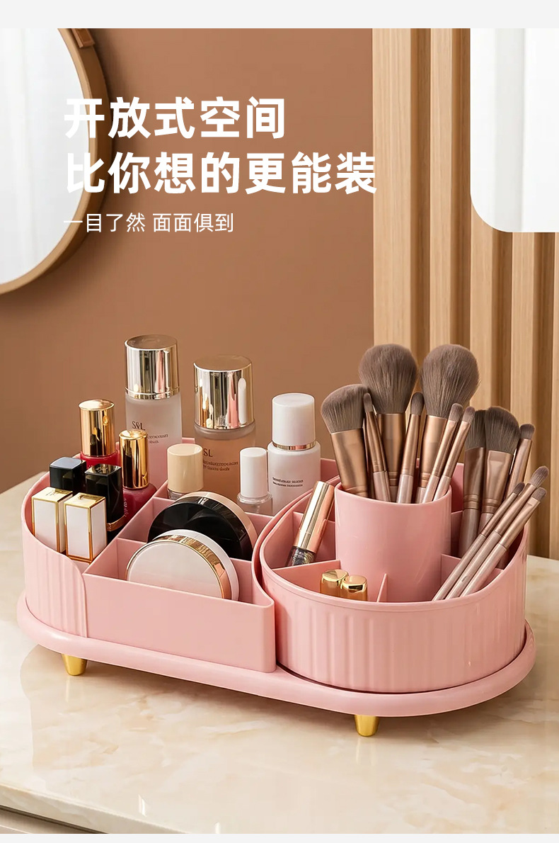 Rotating cosmetic storage organizer