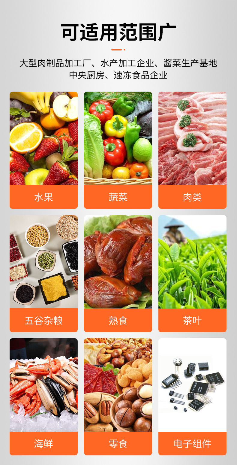 Continuous vacuum sealing machine for meat and seafood