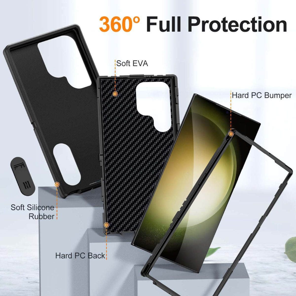 Samsung S26 Ultra / S25 Ultra / S24 Ultra savunma standlı kılıf