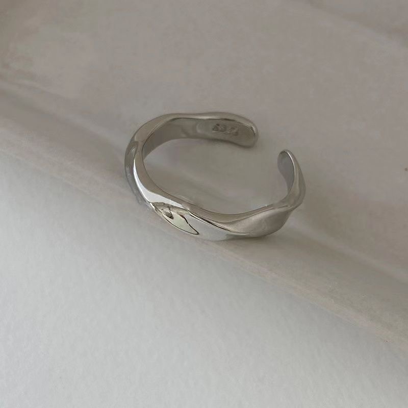 Silber dreiteiliges Ringset Damen, minimalistisch