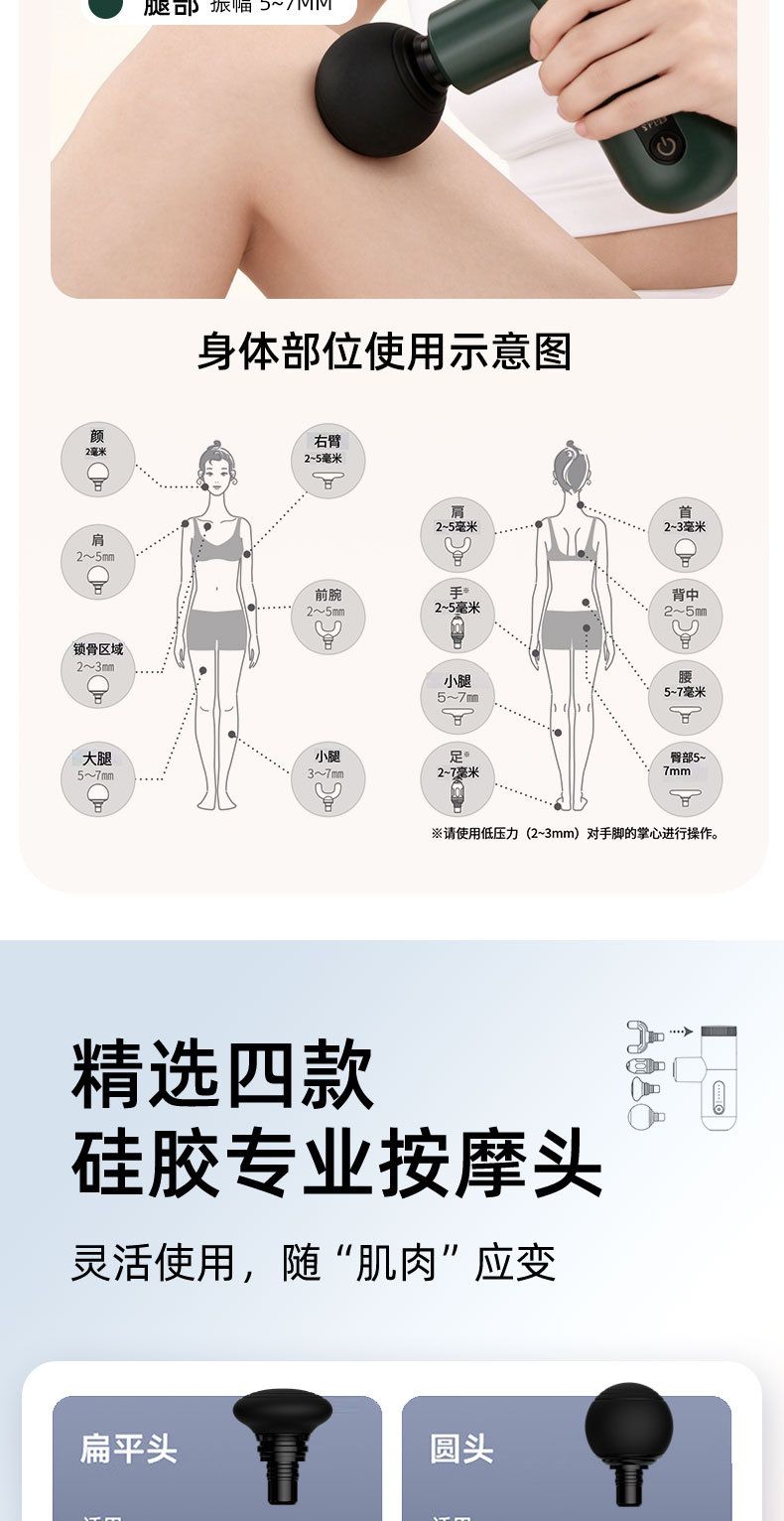 新款专业迷你筋膜枪可变振幅按摩枪肌肉放松小型按摩颈膜枪工厂