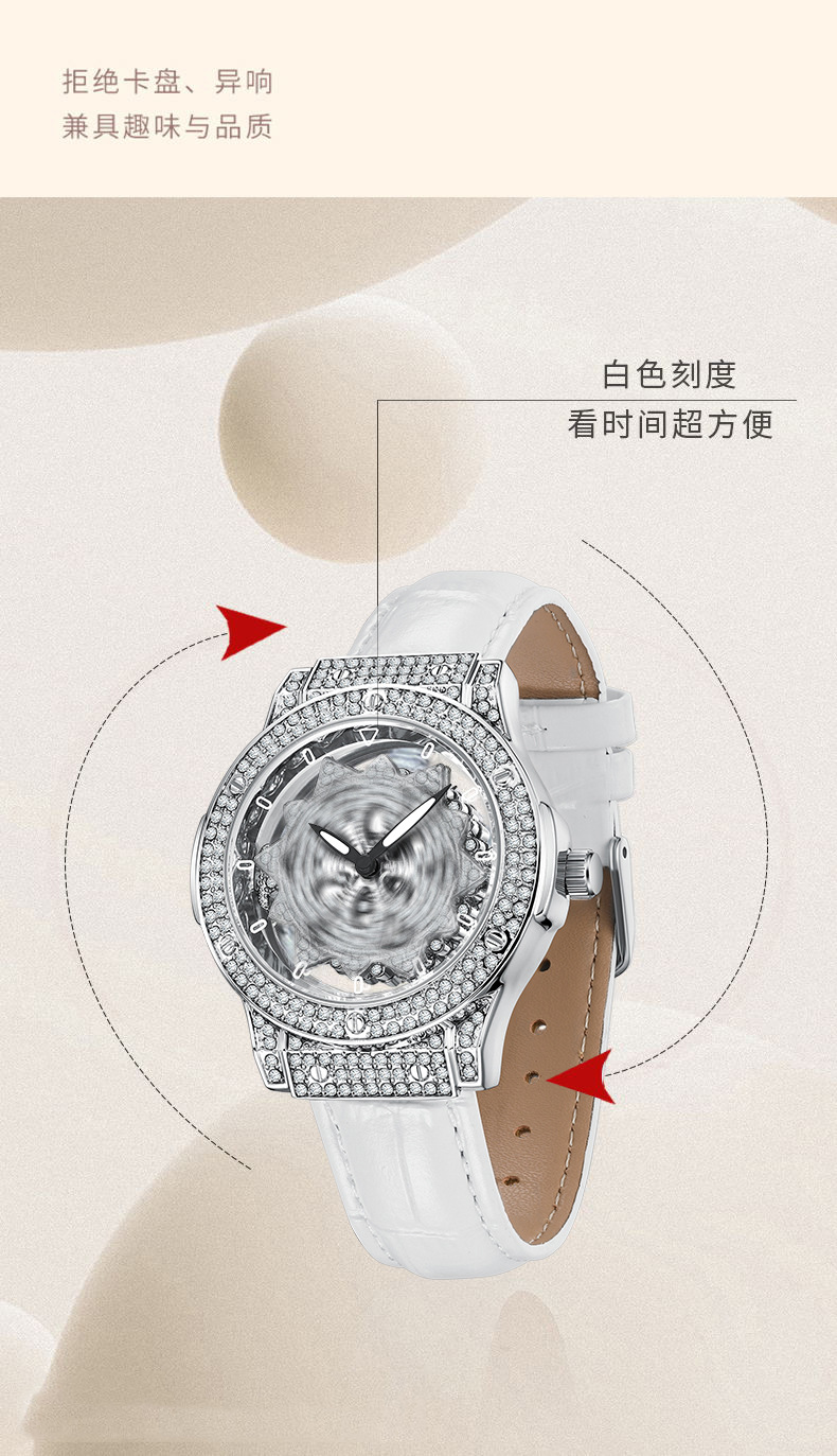 Women's Watch Large Dial Waterproof Star Design