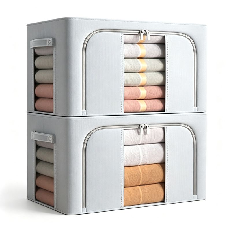 Fabric clothing storage box, large capacity, foldable, home organizer
