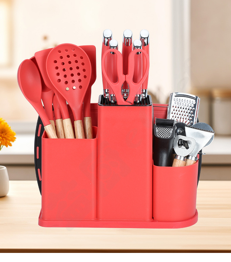 20-Piece Kitchen Knife Set with Silicone Tools