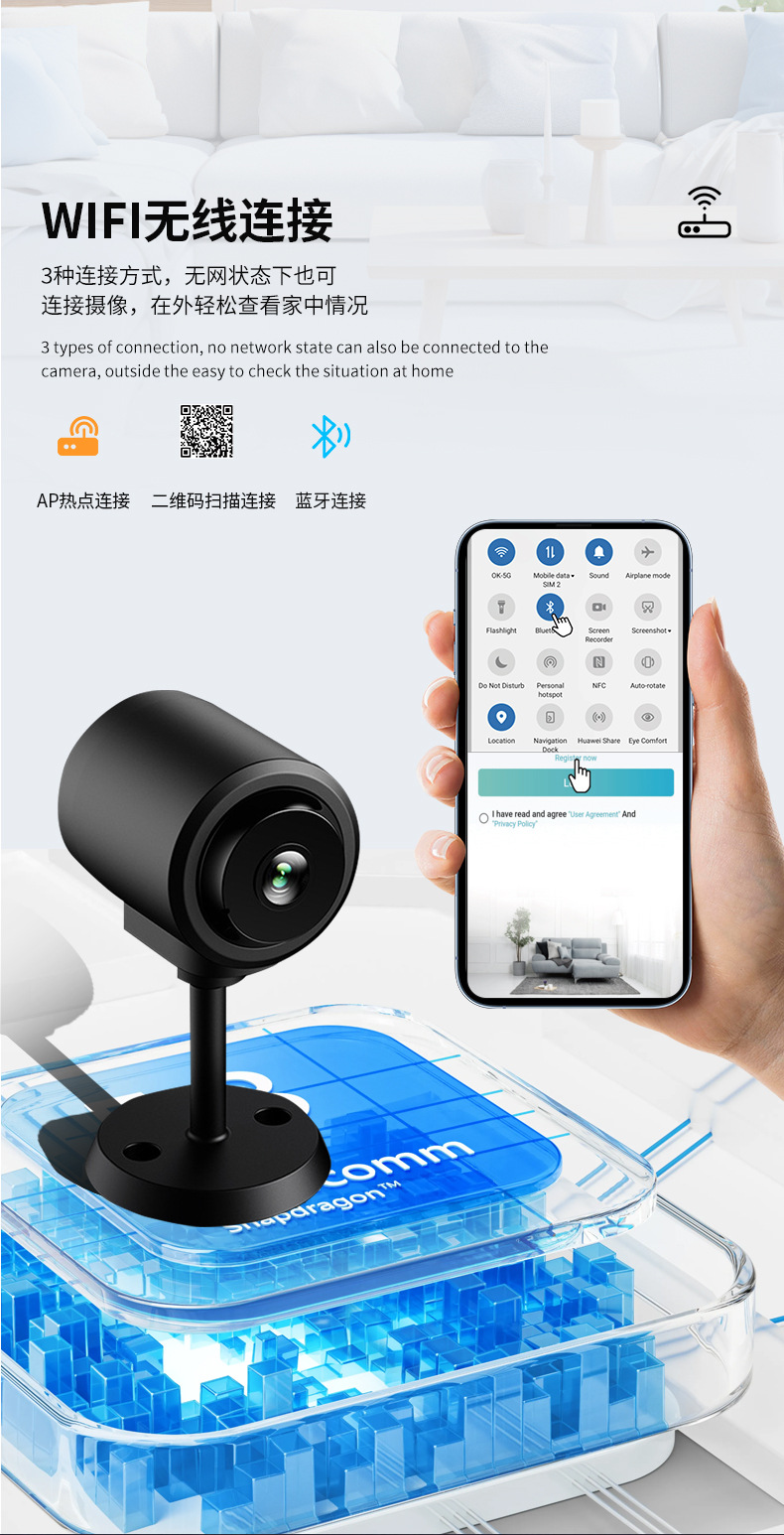 C1 Kamera 1080p Weitwinkel Nachtsicht WiFi Fernbedienung