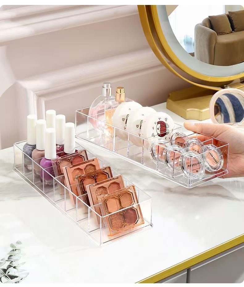 Transparente Aufbewahrungsbox, acht Fächer, Kosmetik-Organizer