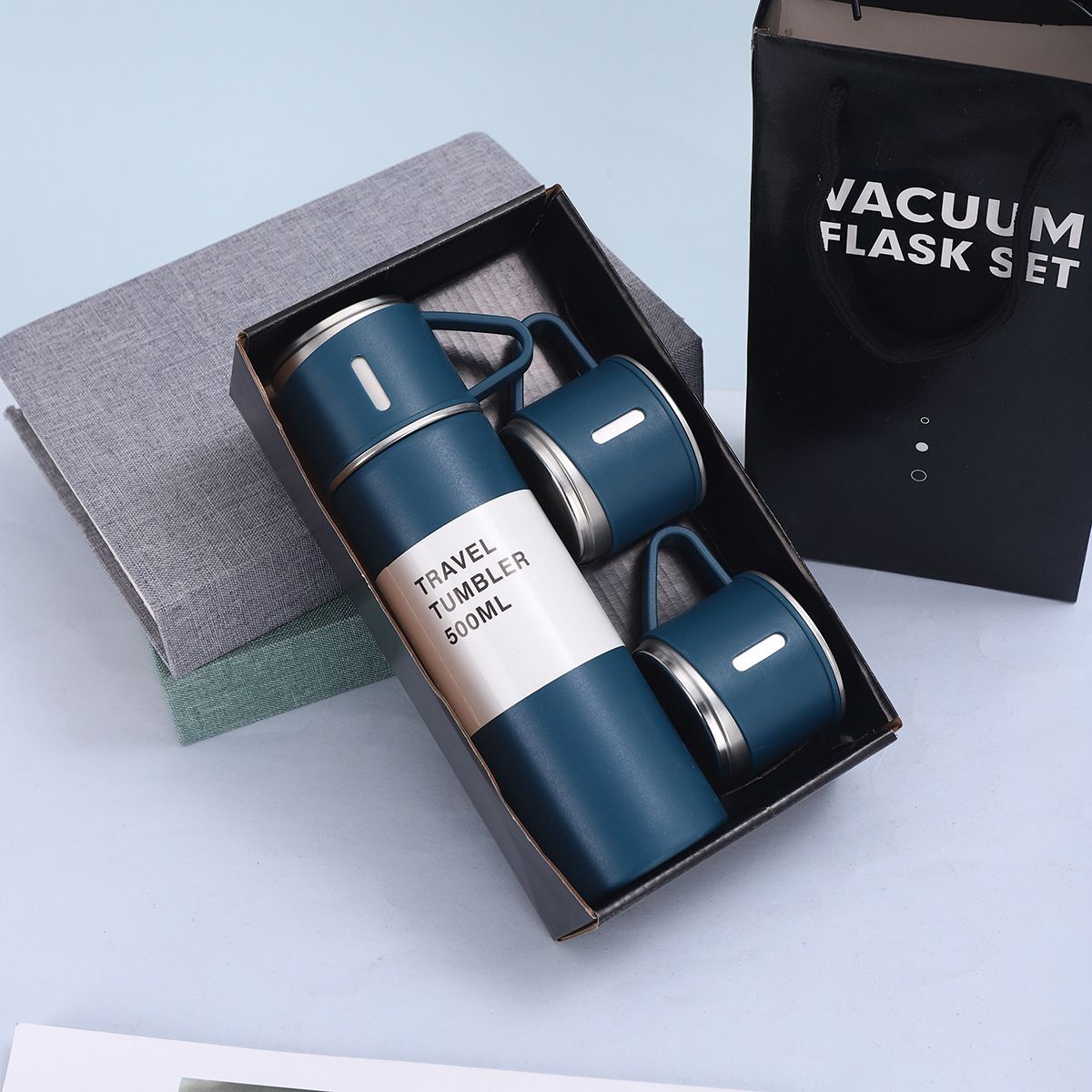 304er Edelstahl-Thermobecher, Geschenkset mit drei Deckeln