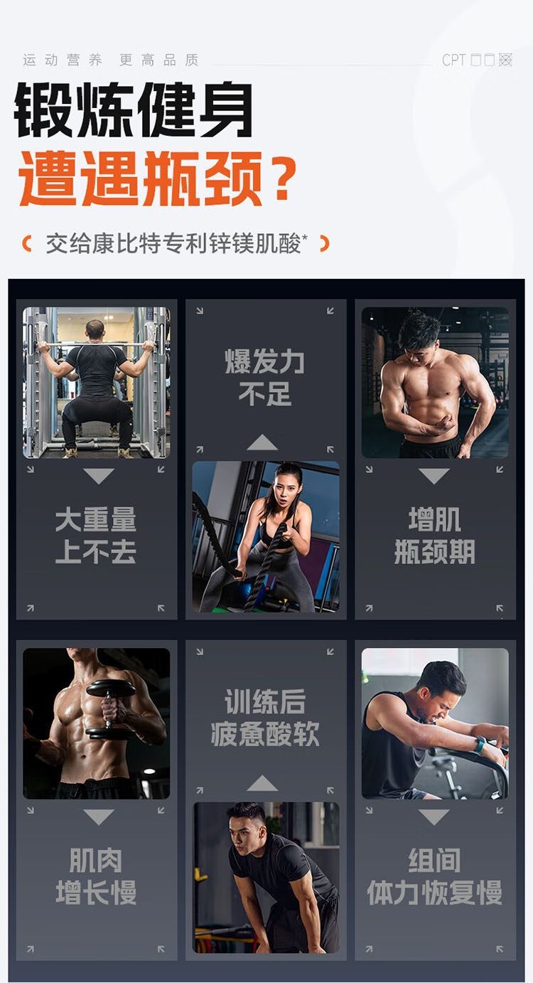 康比特锌镁肌酸粉提升耐力爆发力一水肌酸健身跑步运动营养非氮泵