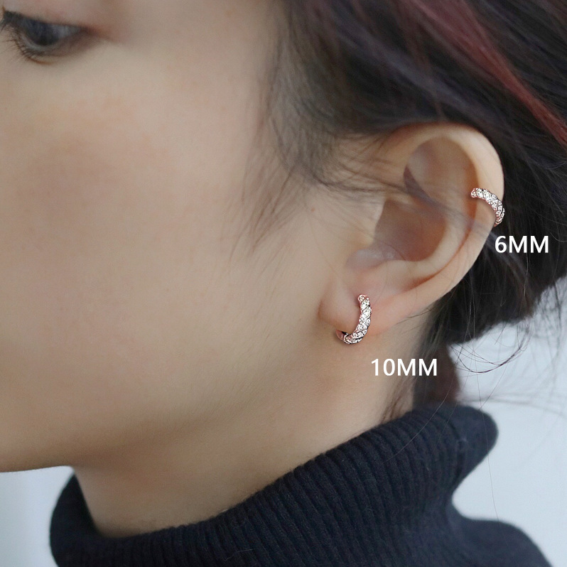 Diamond earrings, silver, luxury design, women's pierced earrings