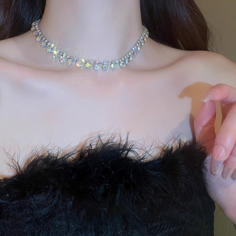 Strass-Quasten-Halskette, edles Design Schlüsselbein-Kette
