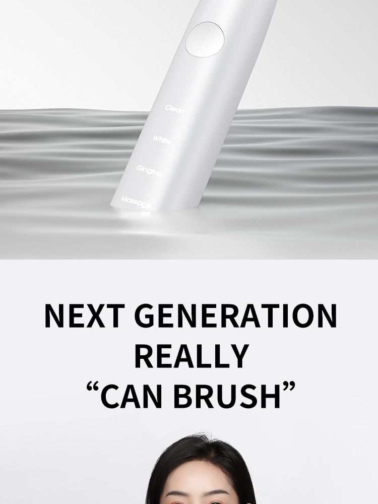 V6 sonic electric toothbrush with soft bristles and long battery life