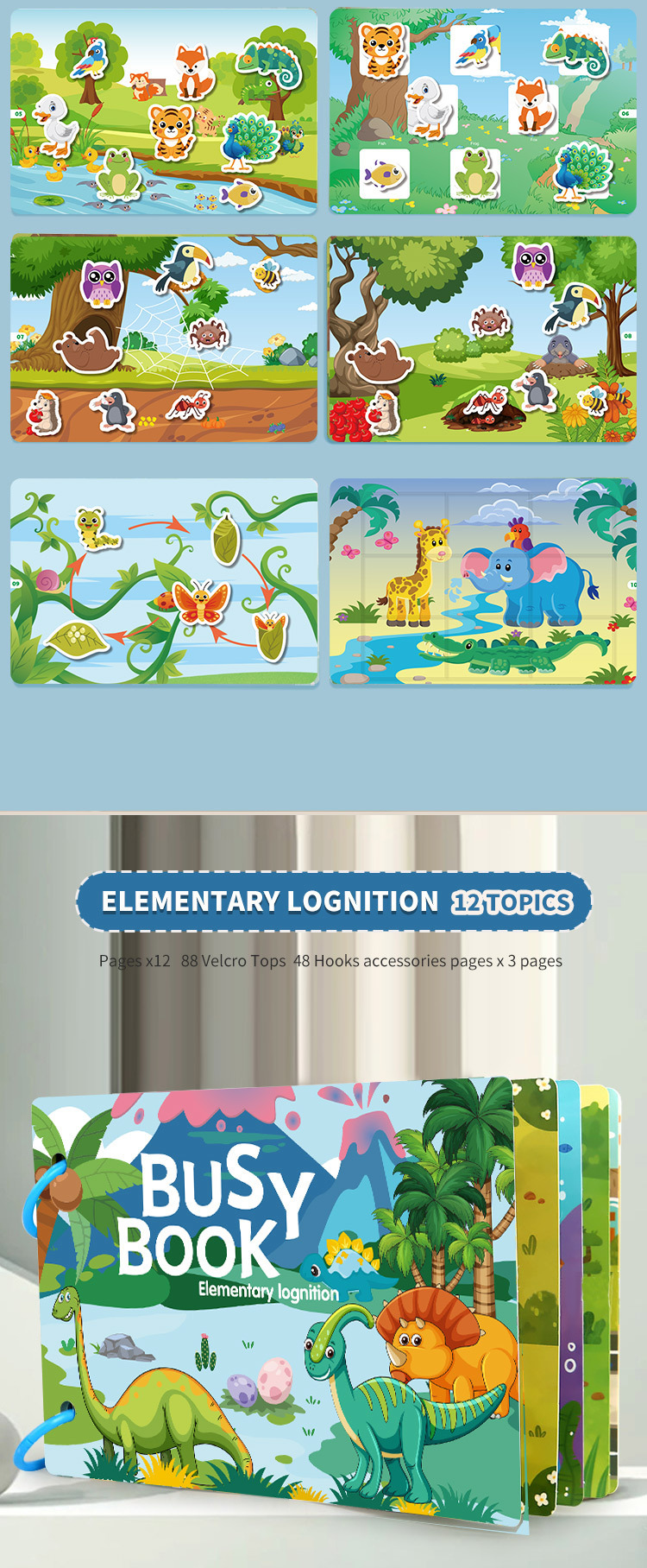 Stilles Aktivitätsbuch für Kinder - zum Reißen und Kleben