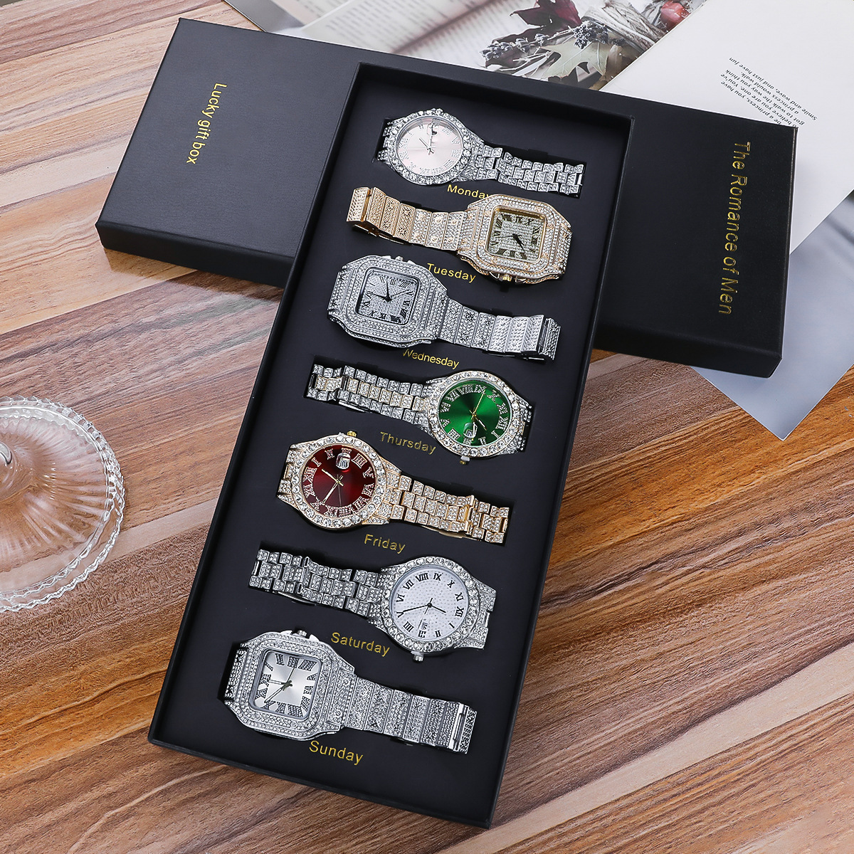 Men's 7-Piece Gift Set, Fashionable Watches