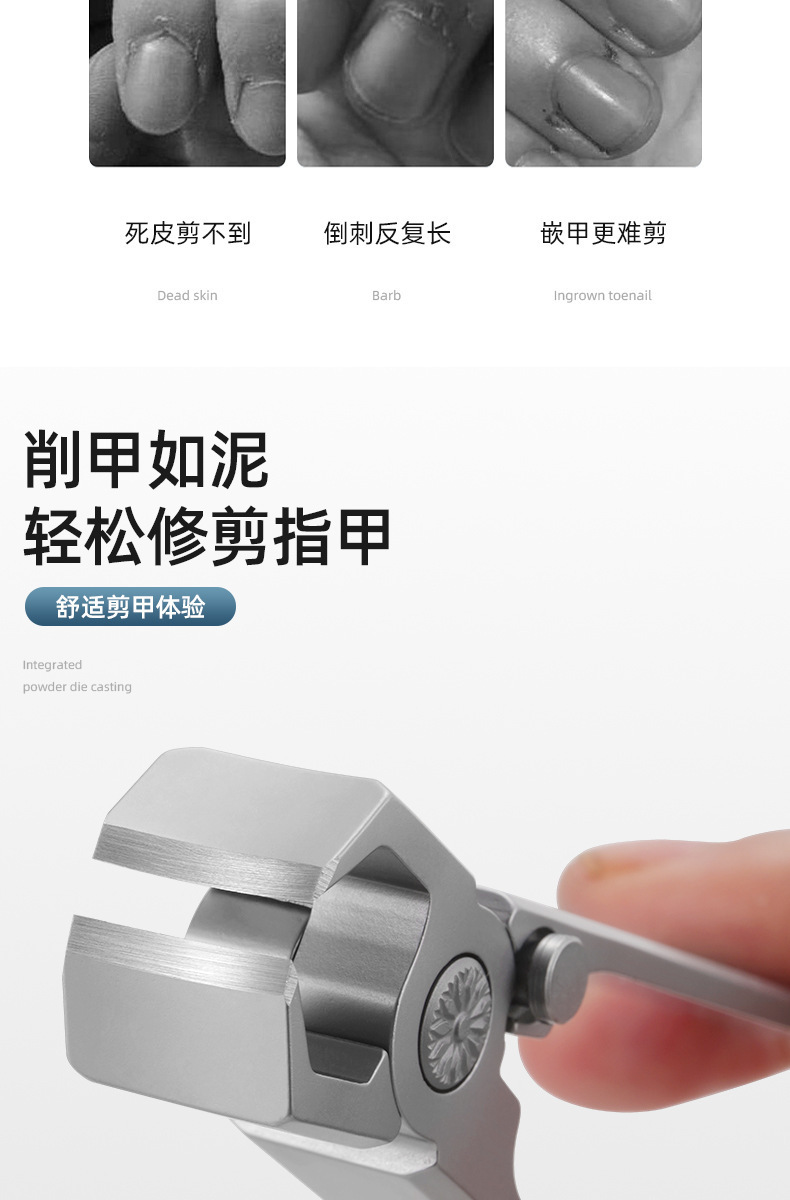 Stainless steel nail clipper set for thick nails