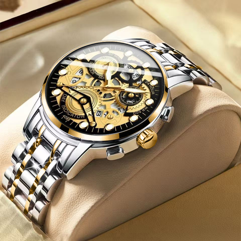 Kasrluo Quarzwerk Durchbruch wasserdichte Herrenuhr