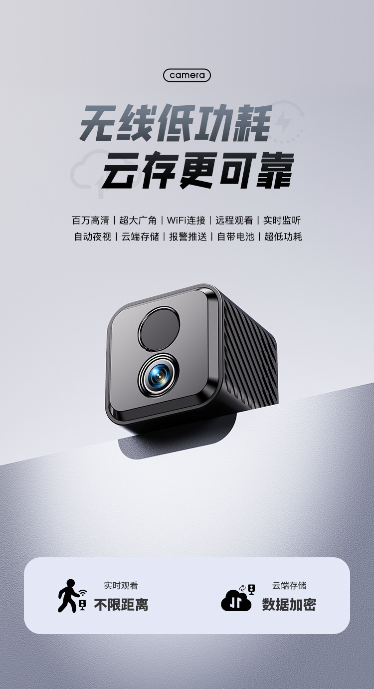 Low-Power WiFi Camera Compact Night Vision Bluetooth Network