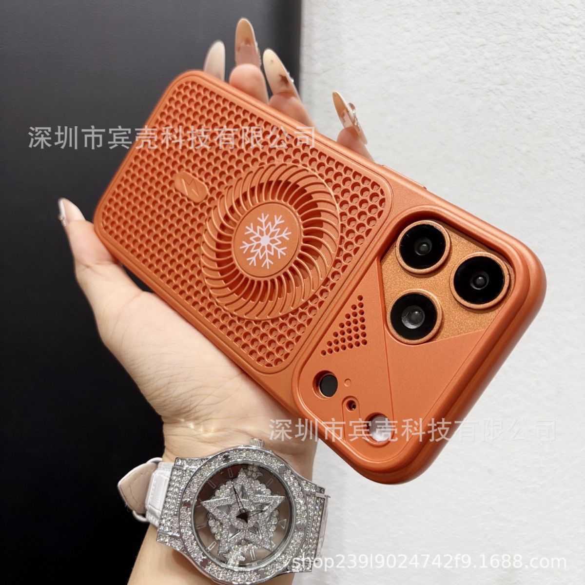 iPhone 17 Pro Max case, honeycomb cooling, mesh pattern, soft touch