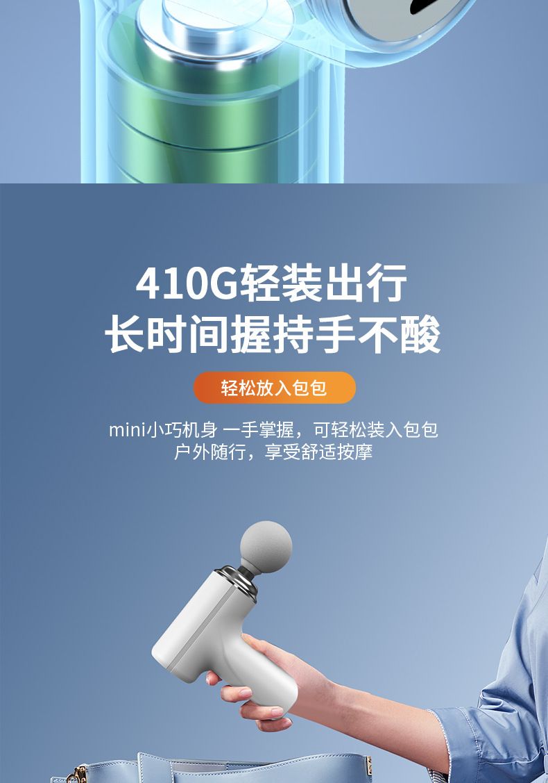 充电式迷你筋膜枪运动瑜伽便携式颈膜按摩枪肌肉放松按摩器筋膜槍