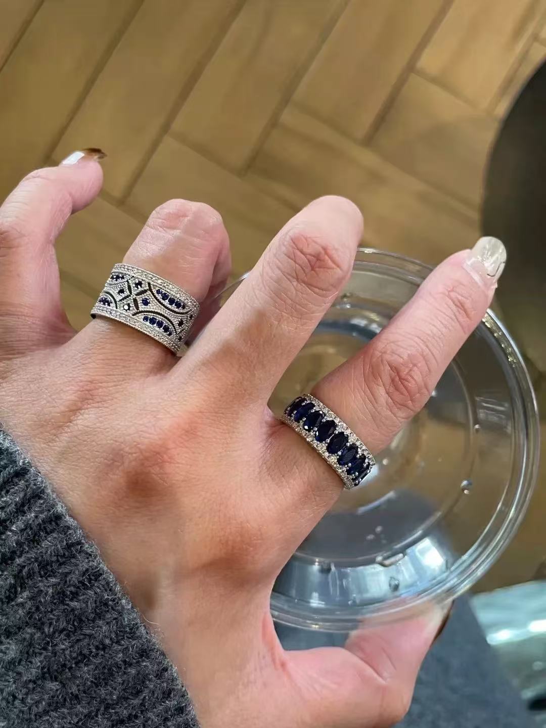 Golddiamantering, luxuriöses elegantes Design, Vintage-Stil Zeigefingerring
