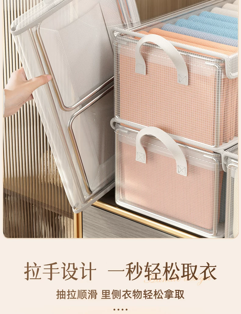 Transparent PVC Storage Box, Foldable, Lidded, Portable Handle