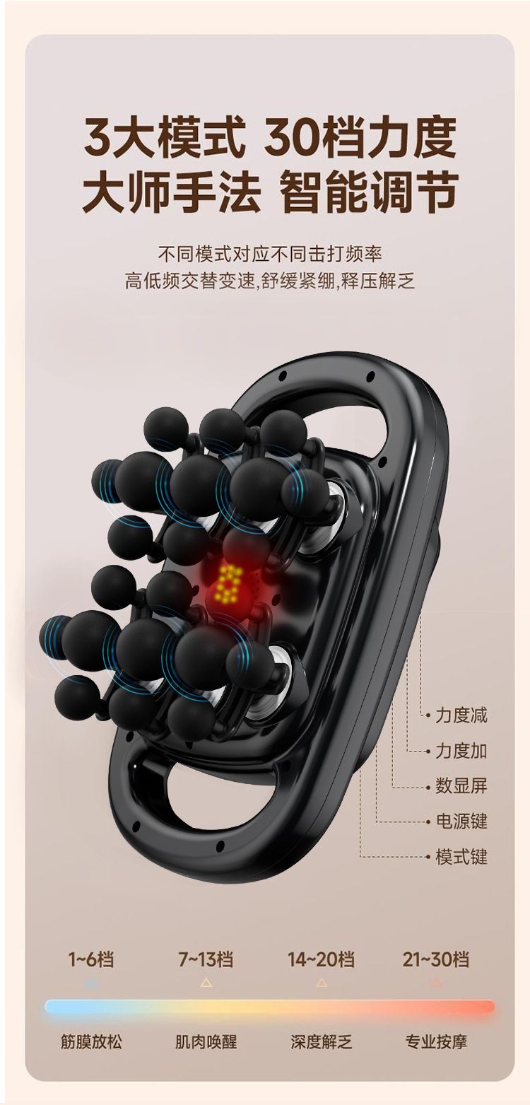 22-head fascia massage gun, shoulder neck back, multifunctional