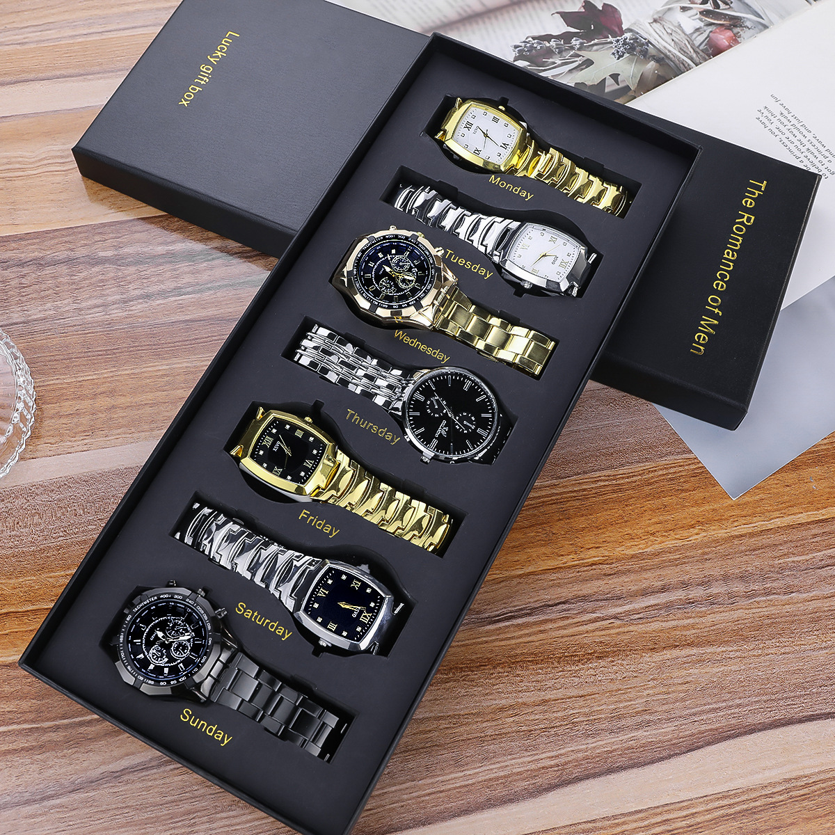 Men's 7-Piece Gift Set, Fashionable Watches