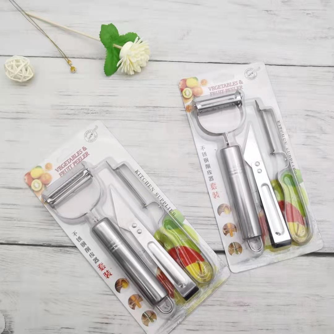 Paslanmaz çelik 3 parçalı soyucu seti