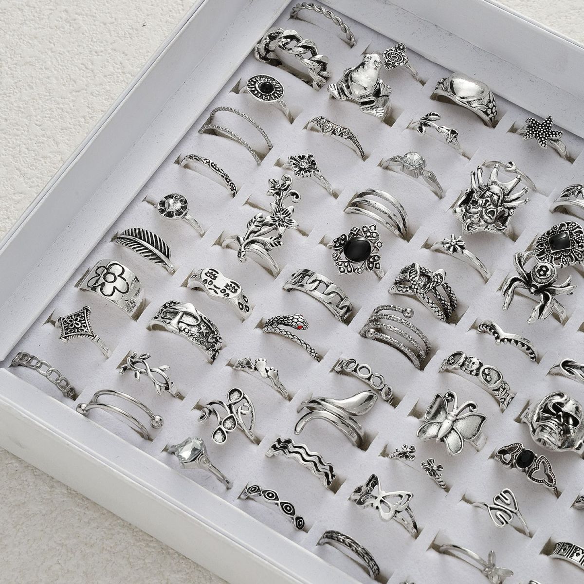 Damengold-Set 40-teilig, Silber, Retro-Design