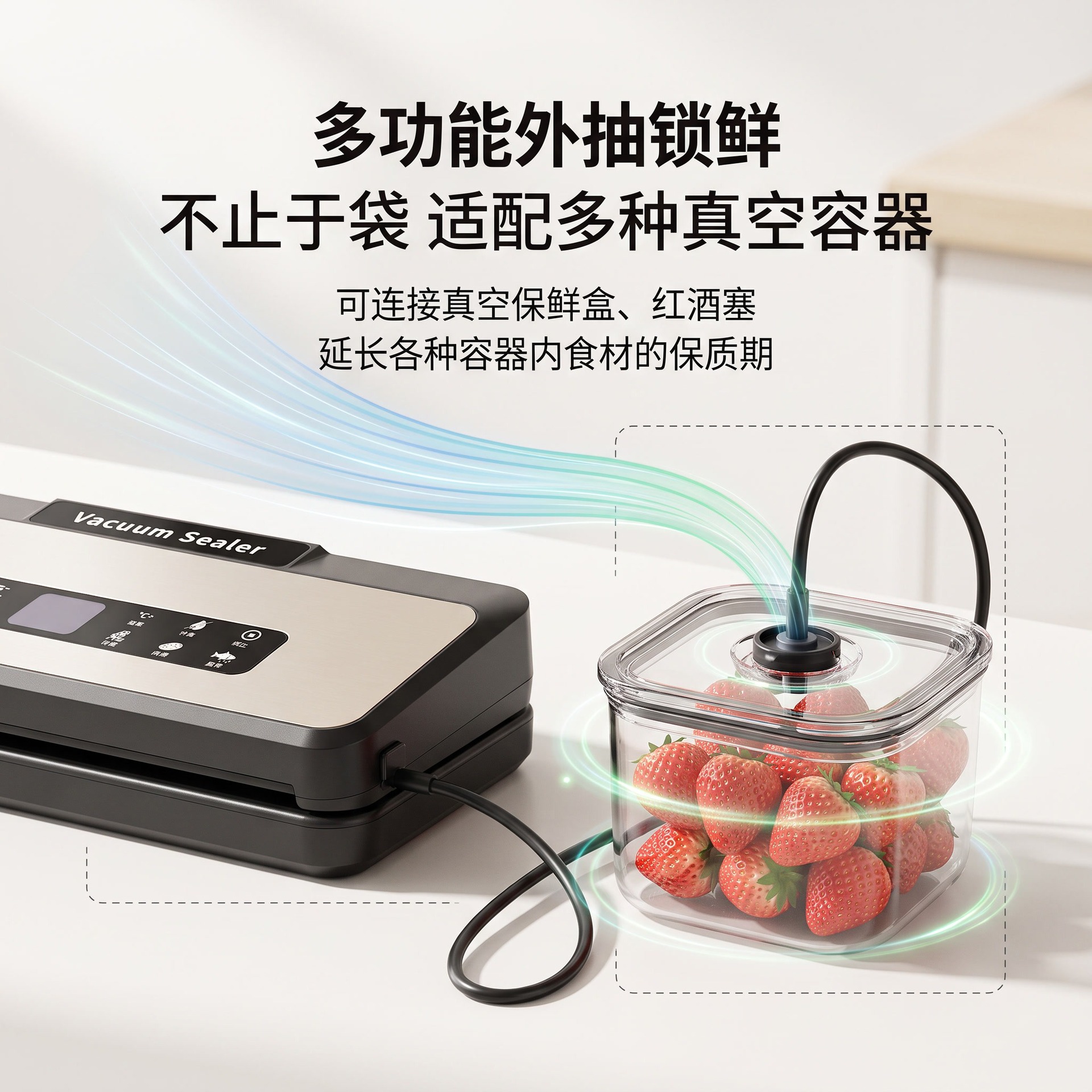 Stainless steel vacuum sealer, automatic, dry and wet use