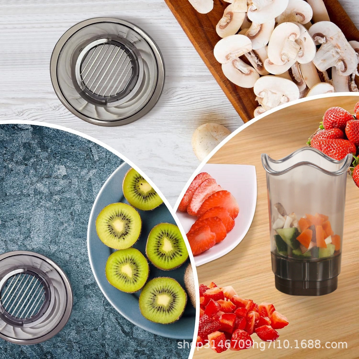 Multifunctional fruit and vegetable cutter for carrots, potatoes, strawberries