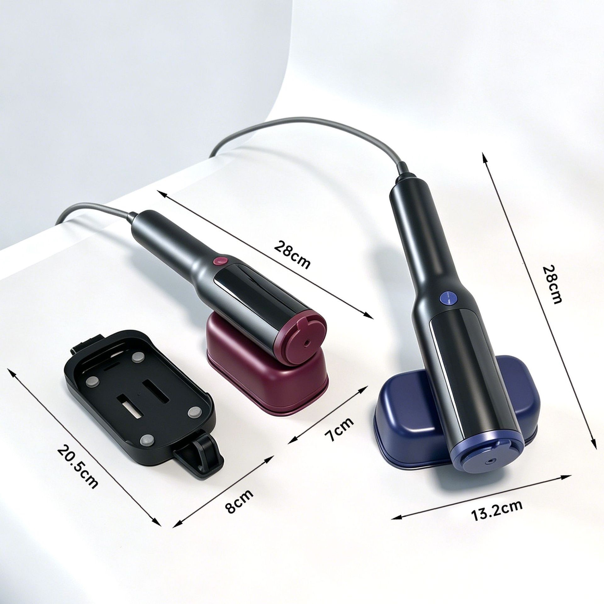 Magnetic hanging garment steamer, portable mini model, dry and wet dual function