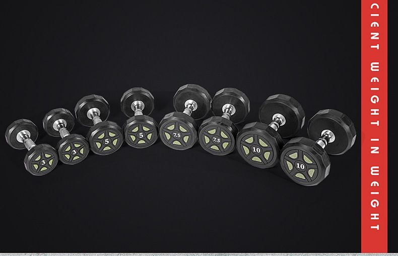 Gym dumbbell set, dual-purpose, rubber coated, commercial