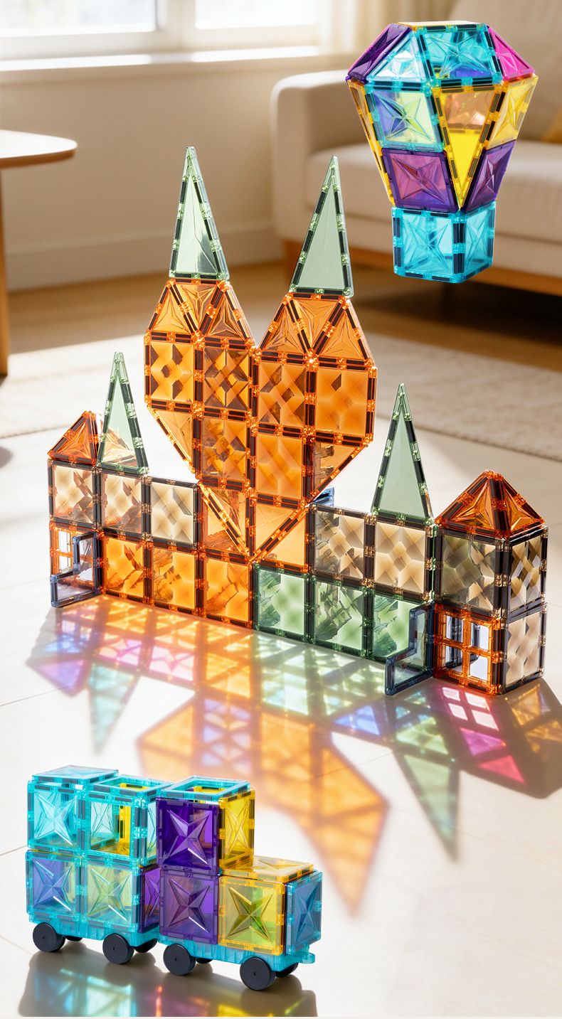 Magnetic building blocks with light and shadow effects