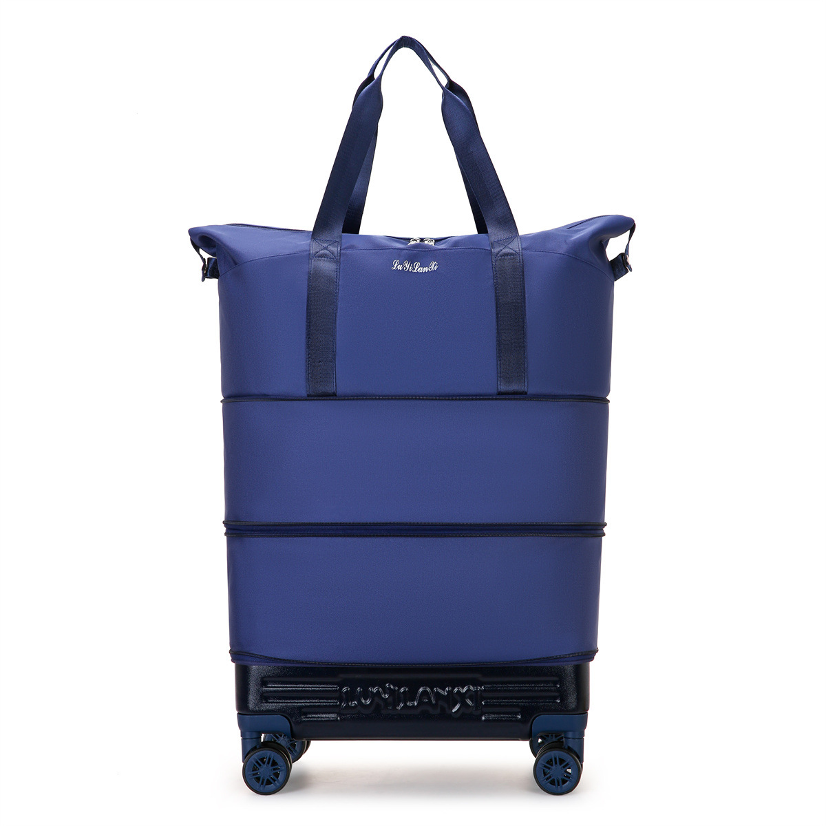 Travel luggage with pull rod and wheels, foldable, expandable capacity