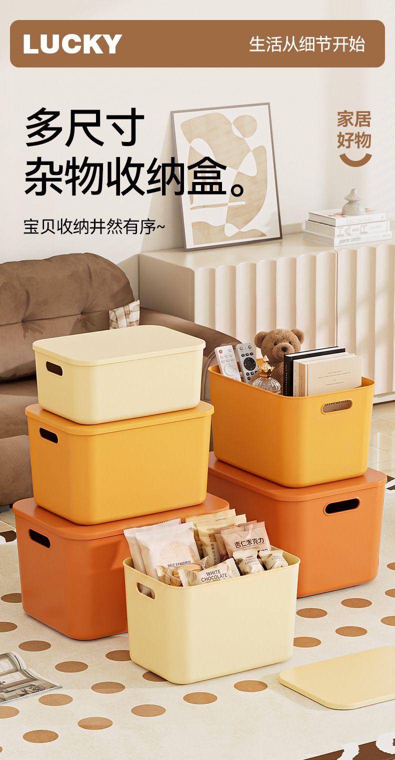 PP plastic storage box with lid, thickened, large capacity
