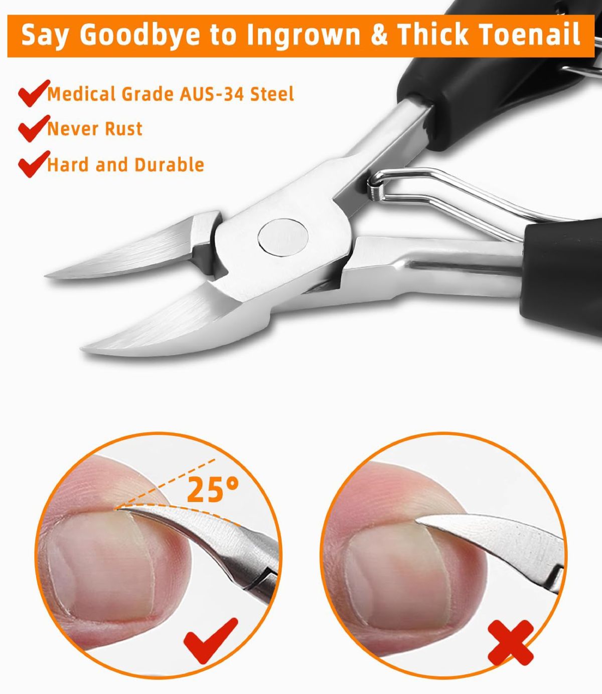 Stainless steel nail clipper set, 8-piece, ingrown toenail pedicure