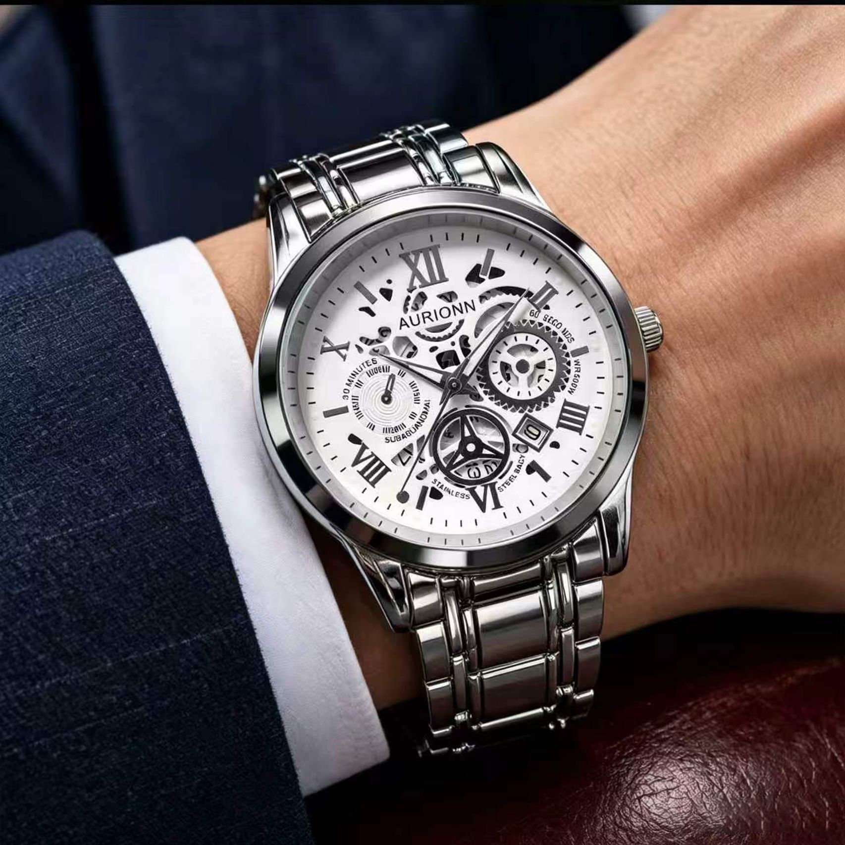 Men's Quartz Watch Silicone Strap Sports Style Waterproof