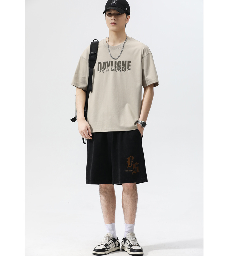 Summer men's t-shirt, short sleeve, crew neck, children's