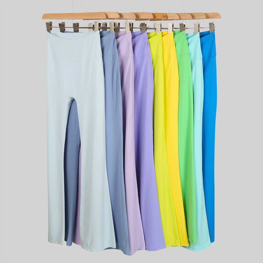 LU outdoor yoga pantolonu, yüksek bel, paça genişleyen, hızlı kuruyan